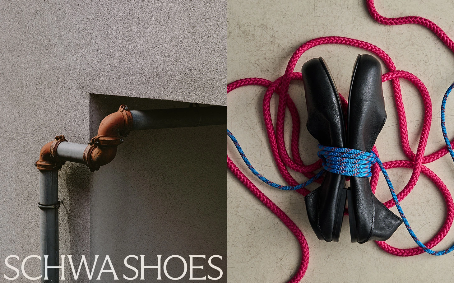 Leather flats on rocks by the sea